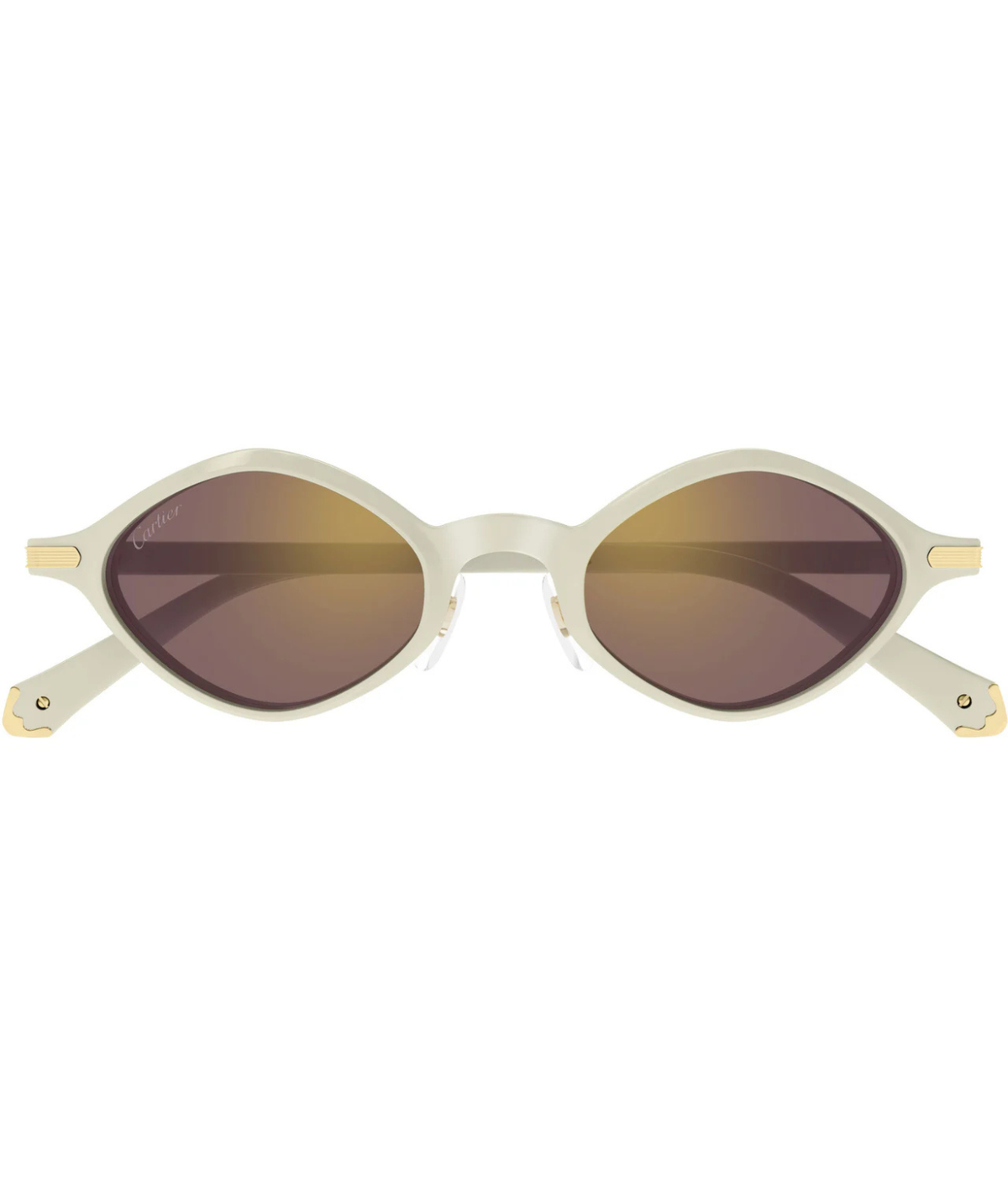 Cartier Godron CT0540S geometric sunglasses in Ivory-Violet, front view