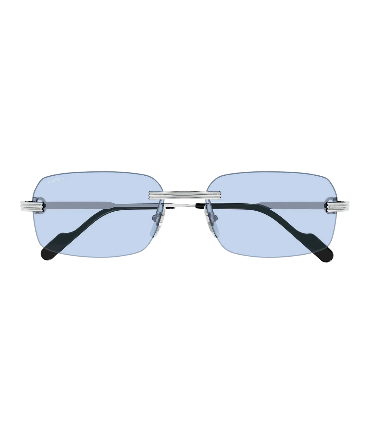 Cartier C de Cartier CT0271S rimless rectangle sunglasses in Blue-Beyond Blue, front view