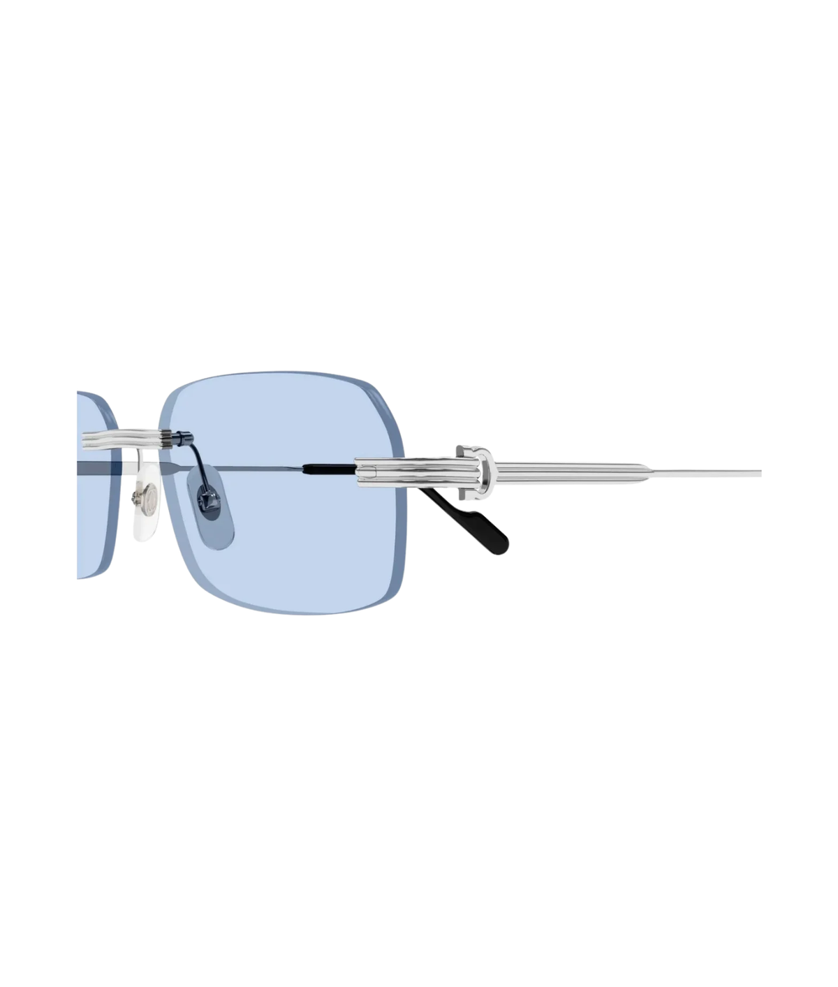Cartier C de Cartier CT0271S rimless rectangle sunglasses in Blue-Beyond Blue, detail view 1