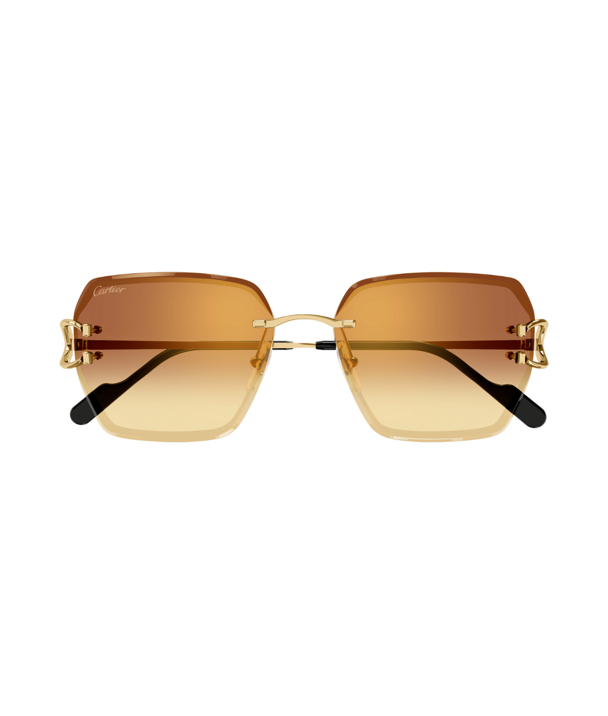 Cartier Décor C CT0466S rimless square sunglasses in Gold-Red, front view