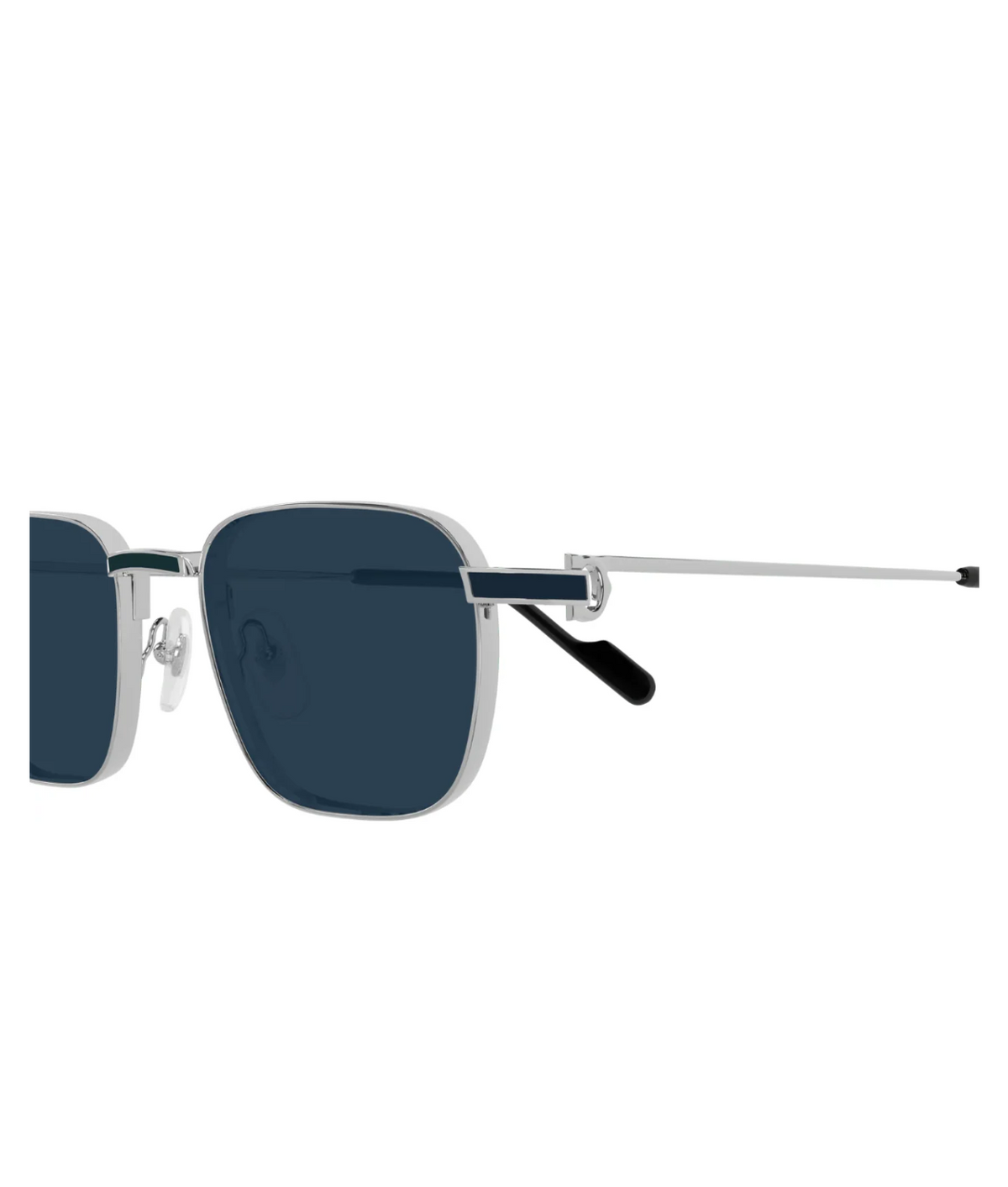 Cartier C de Cartier CT0497S square sunglasses in Shiny Silver-Blue, side view