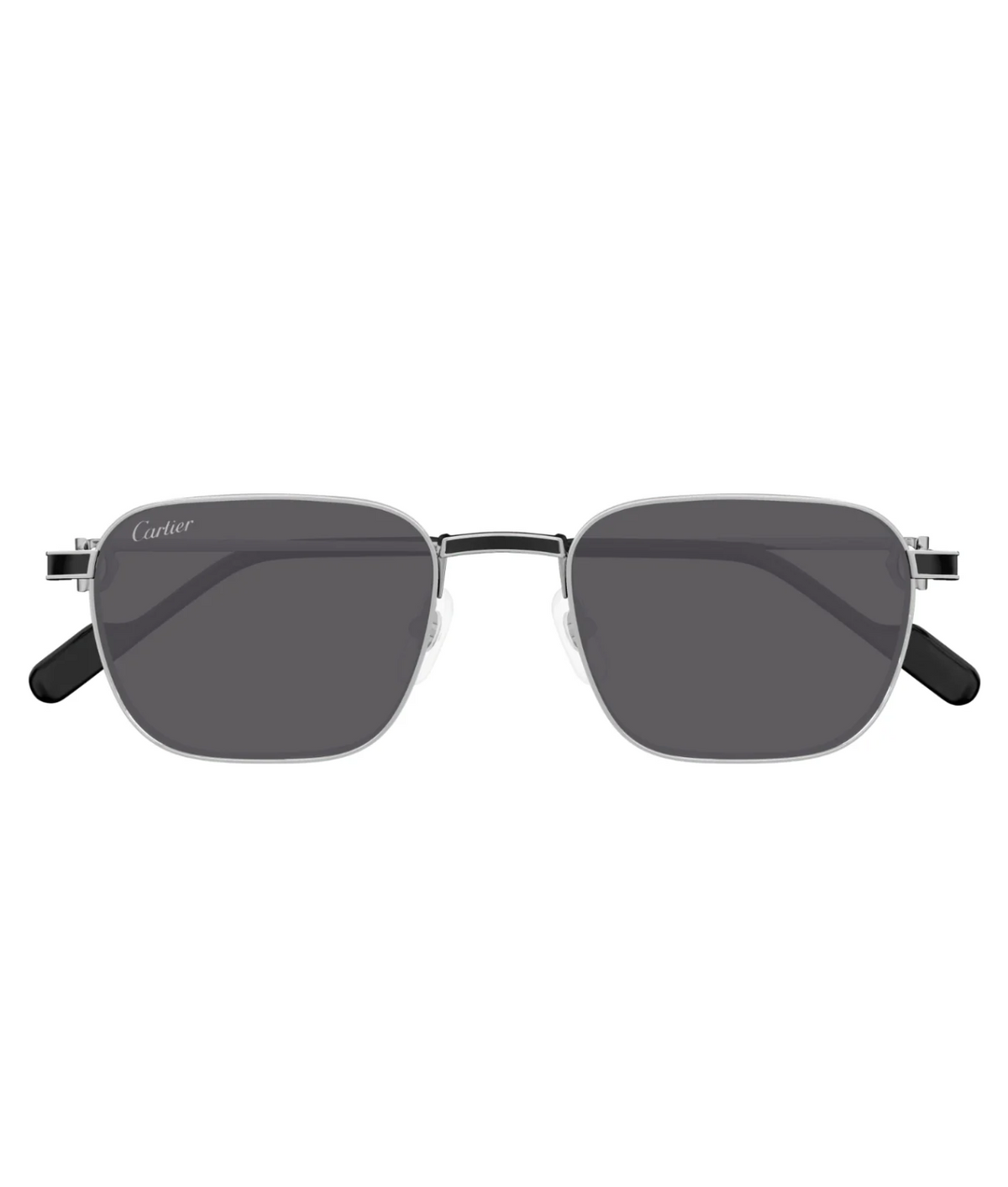 Cartier C de Cartier CT0497S square sunglasses in Silver-Grey, front view