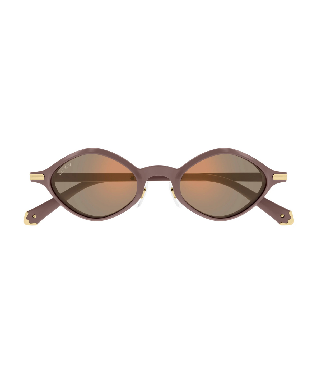 Cartier Godron CT0540S geometric sunglasses in Violet-Pink, front view