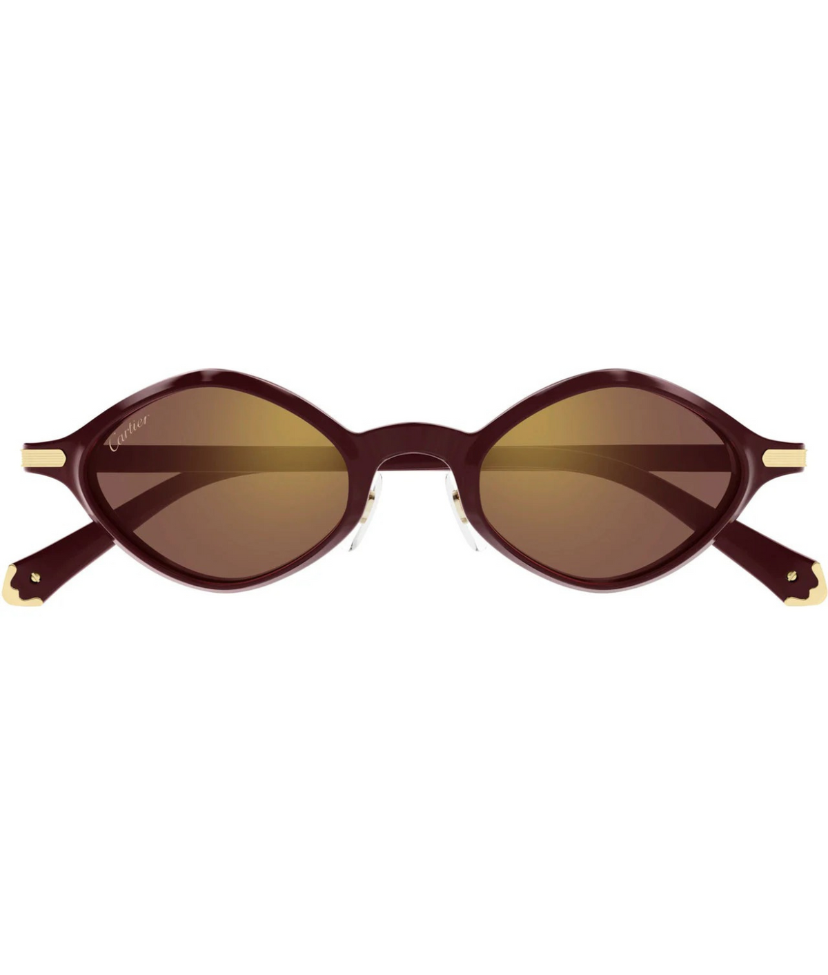Cartier Godron CT0540S geometric sunglasses in Burgundy-Pink, front view