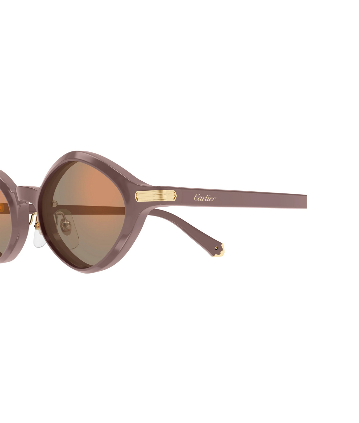 Cartier Godron CT0540S geometric sunglasses in Violet-Pink, side view