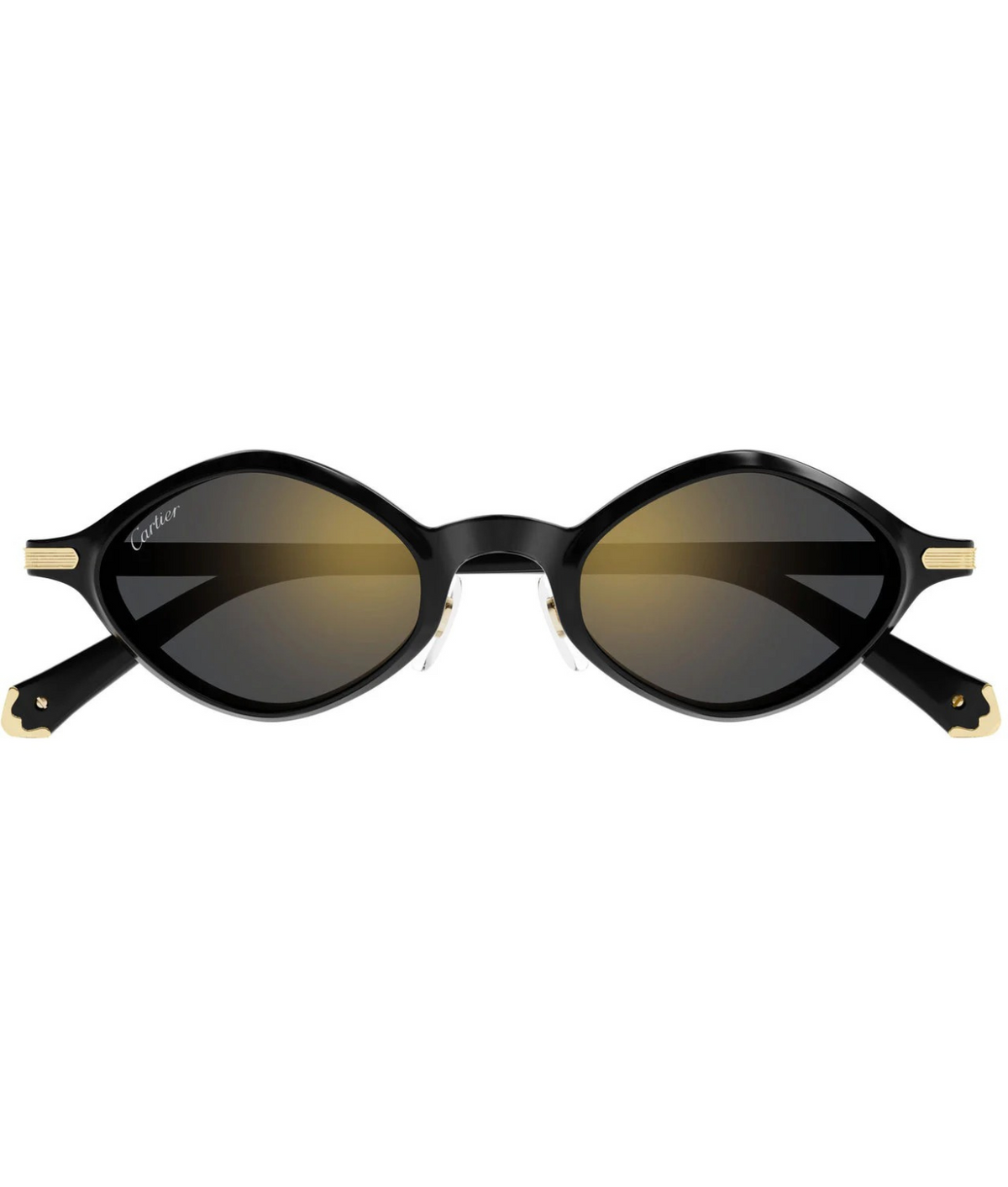 Cartier Godron CT0540S geometric sunglasses in Black-Grey Gradient, front view