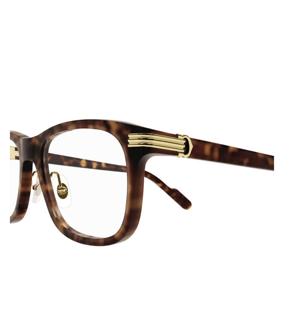 Cartier Première CT0313O square eyeglasses in Havana, side view