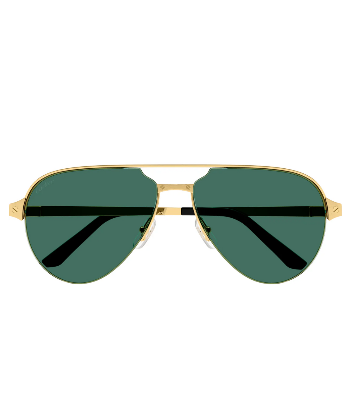 Cartier Santos CT0386S aviator sunglasses in Gold-Green, front view