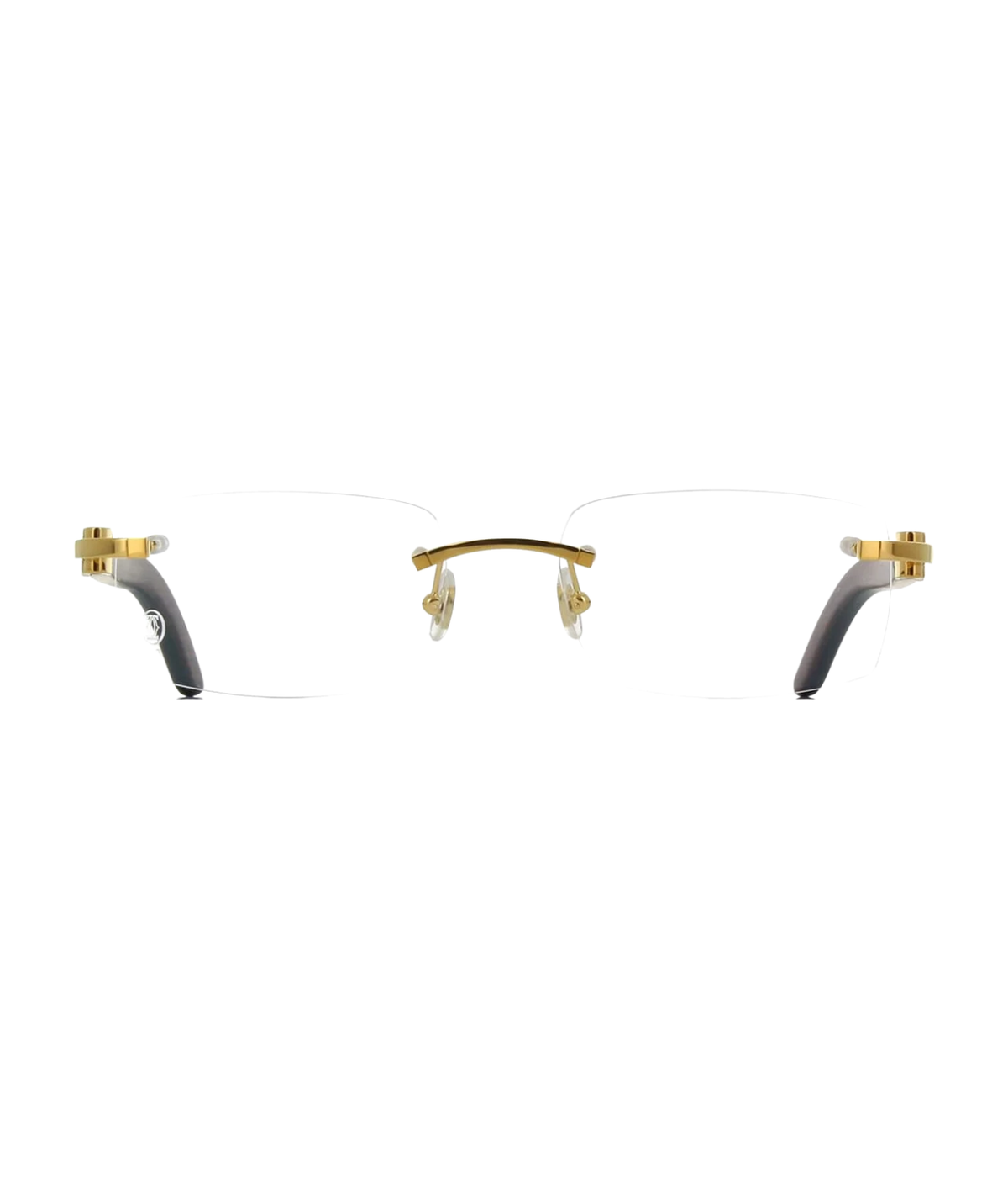 Cartier Décor C CT0052O rimless rectangle eyeglasses in Gold Brown, front view