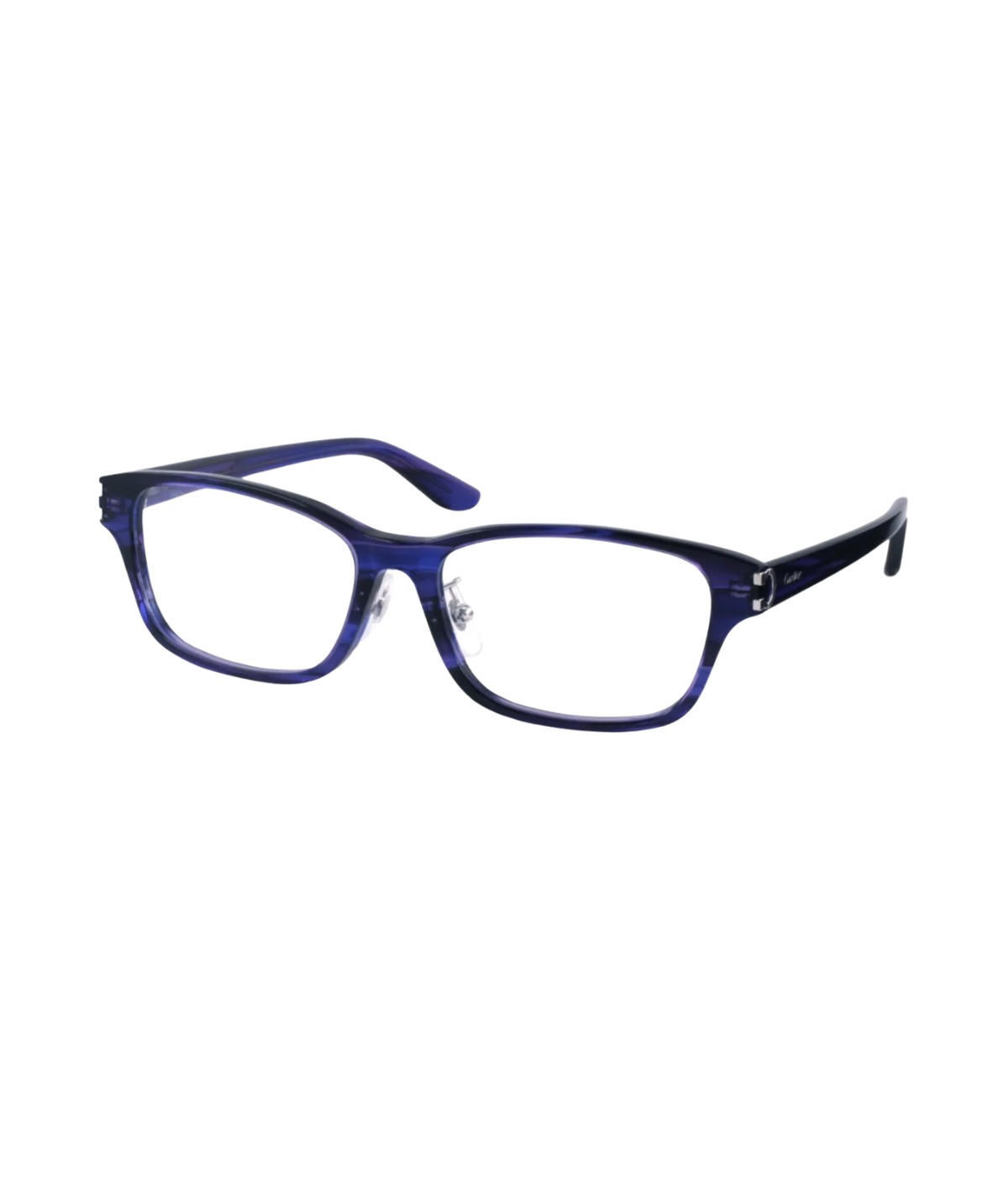 Cartier Signature C CT0457OJ rectangle eyeglasses in Havana, three-quarter view