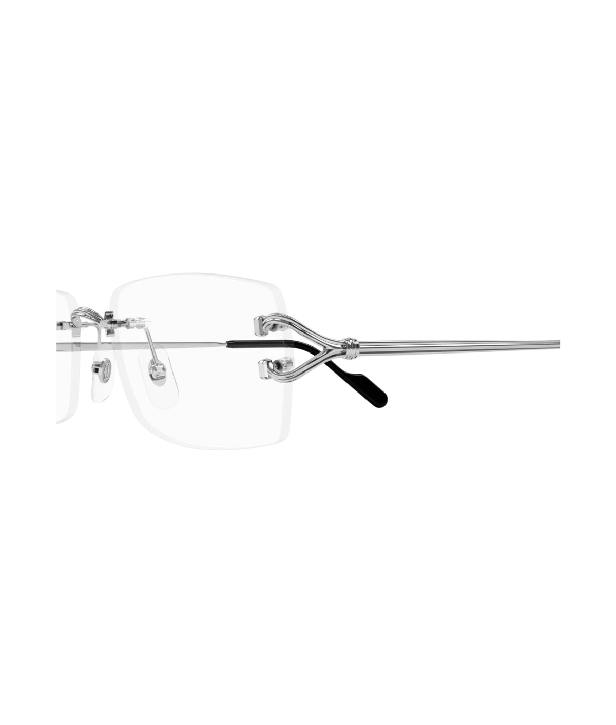 Cartier Décor C CT0563O rimless rectangle eyeglasses in Silver, side view