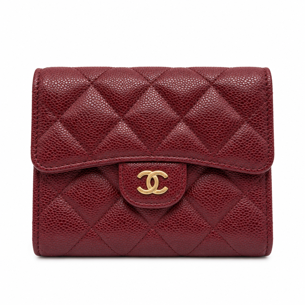 Chanel Classic Flap Wallet Dark Burgundy Unique