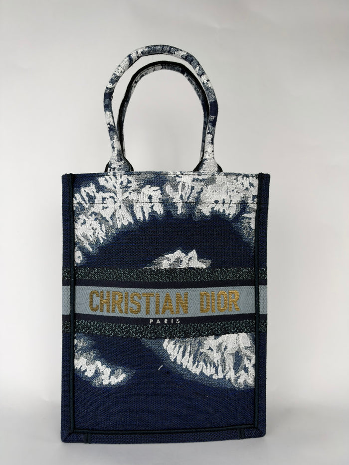 Christian Dior Vertical Book Tote Blue Tie Dye