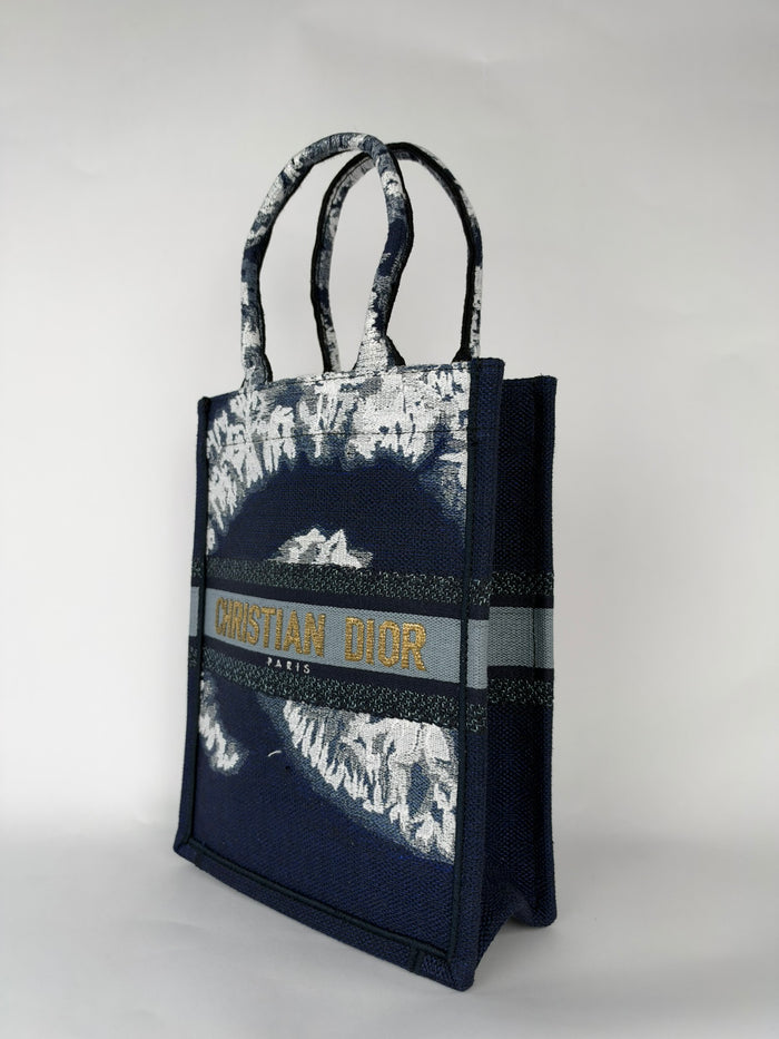Christian Dior Vertical Book Tote Blue Tie Dye