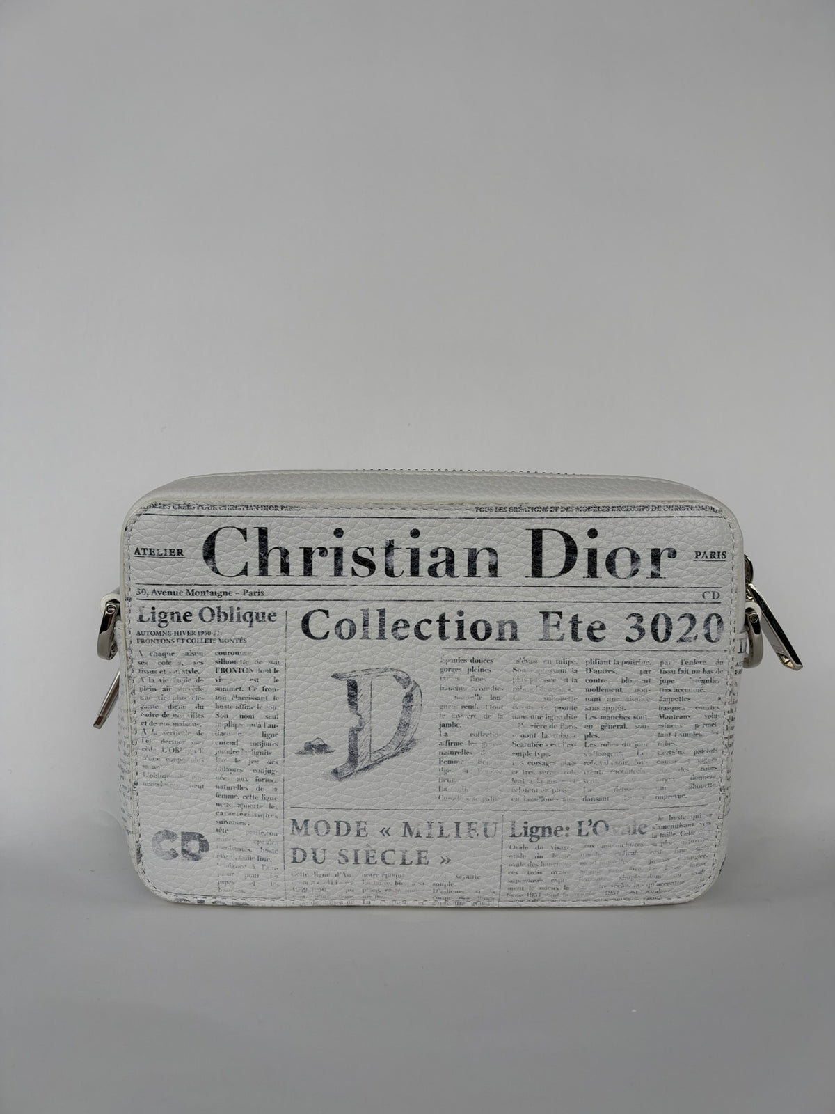 Christian Dior Newspaper Crossbody Pouch Black/White