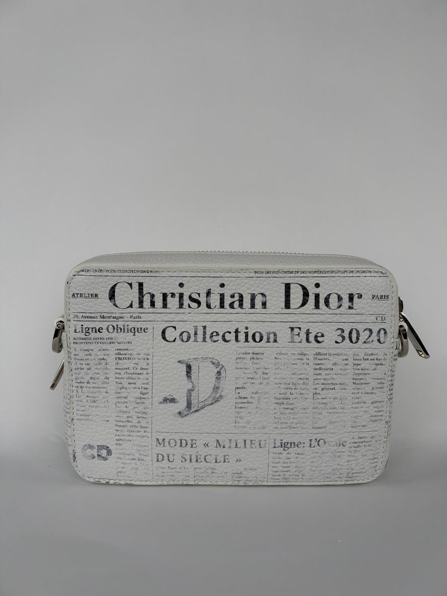 Christian Dior Newspaper Crossbody Pouch Black/White