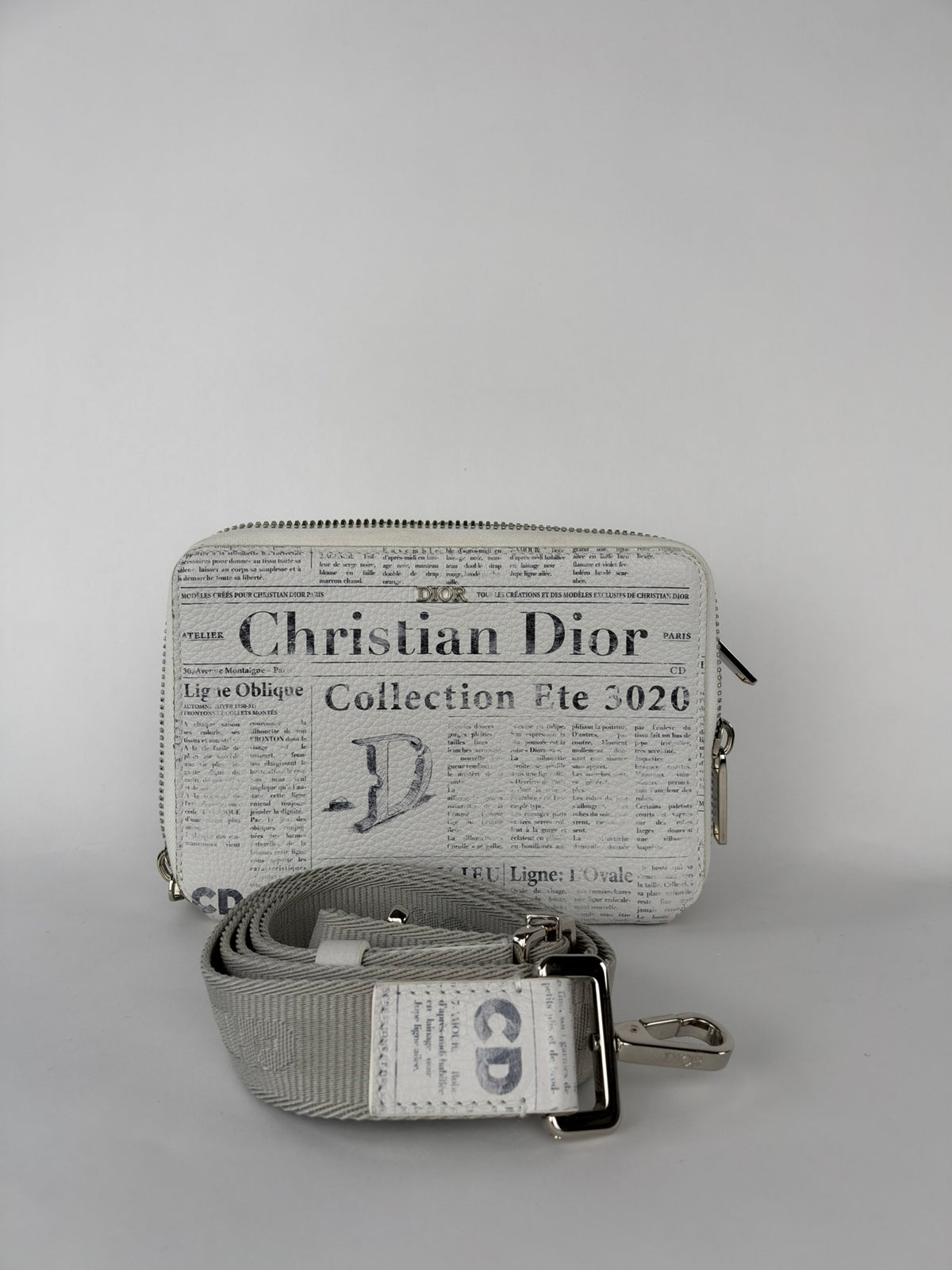 Christian Dior Newspaper Crossbody Pouch Black/White