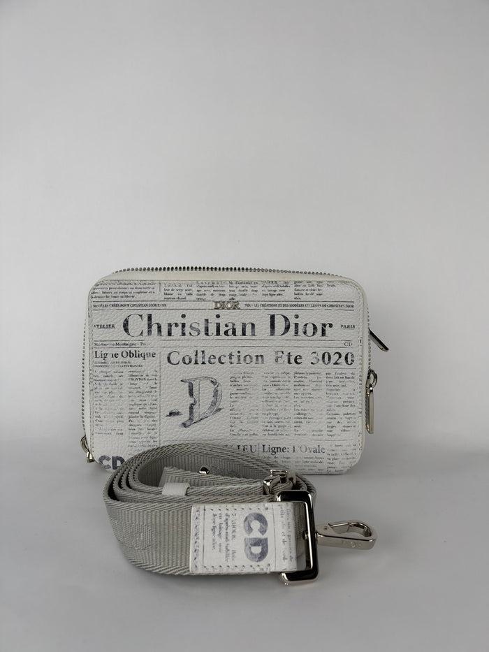 Christian Dior Newspaper Crossbody Pouch Black/White