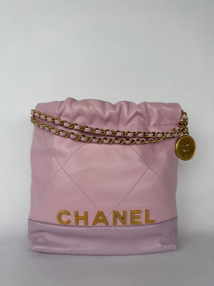 Chanel 22 Bag Pink Mini Excellent