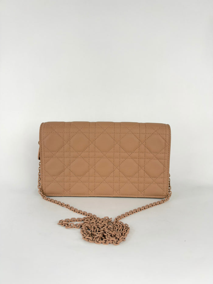 Christian Dior Ultramatte Lady Dior Wallet on Chain Blush
