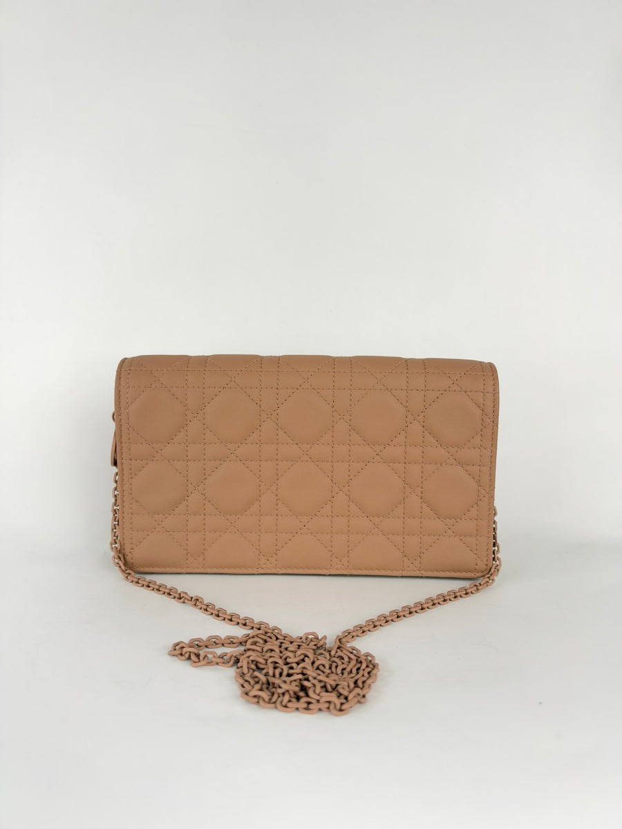 Christian Dior Ultramatte Lady Dior Wallet on Chain Blush