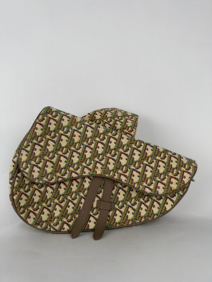 Christian Dior Oblique Men Saddle Beige/Green