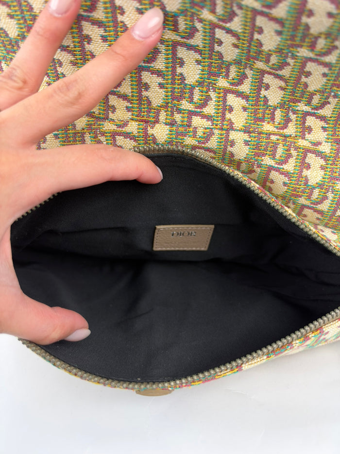 Christian Dior Oblique Men Saddle Beige/Green