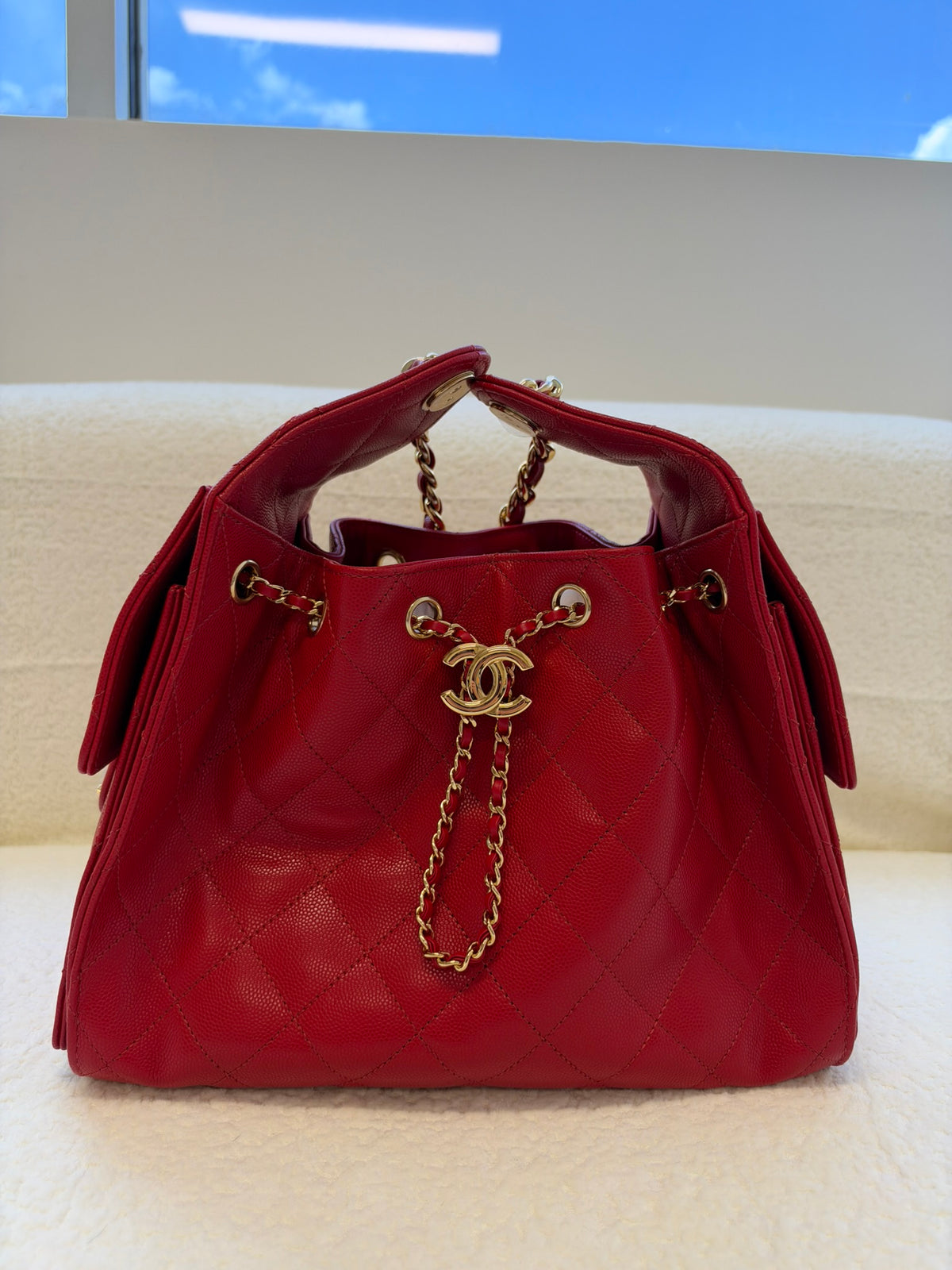 Chanel 25 Handbag Dark Red Small