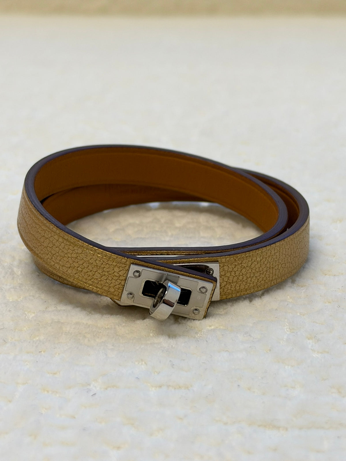 Hermès Mini Kelly Double Tour Bracelet Dore M