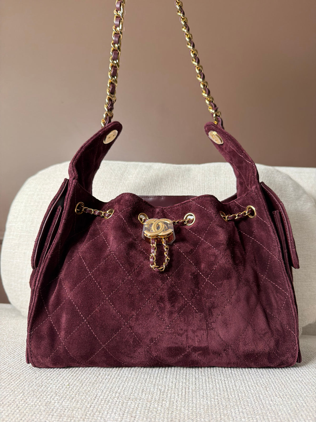 Chanel 25 Handbag Burgundy Small
