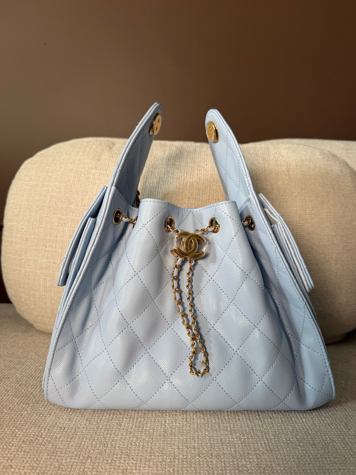 Chanel 25 Handbag Light Blue Small