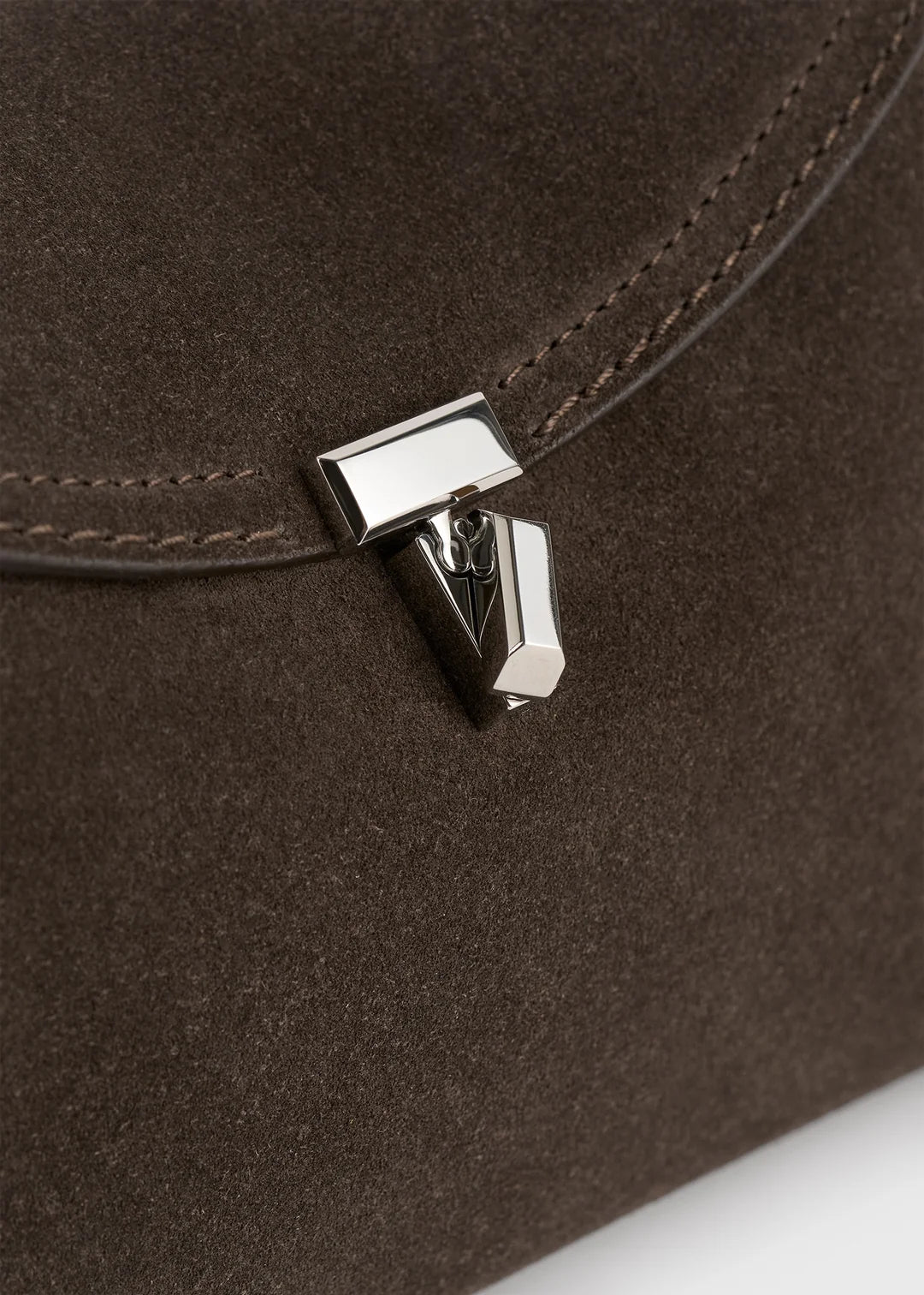 T-Lock Suede Clutch Brown