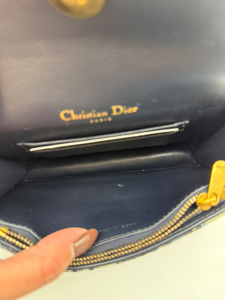 Christian Dior Saddle Belt Bag Navy Blue