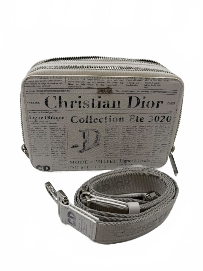 Christian Dior Newspaper Crossbody Pouch Black/White