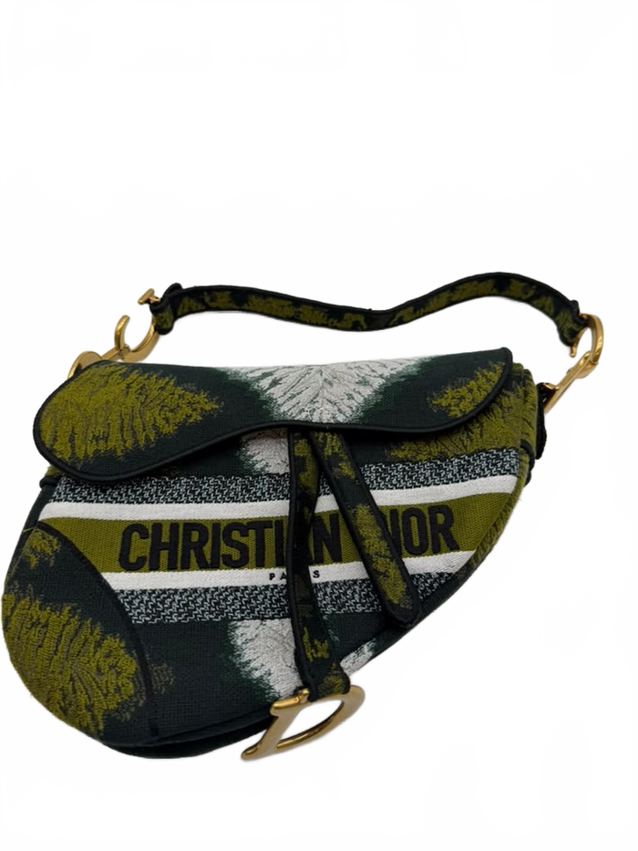 Christian Dior Saddle Bag Green Small