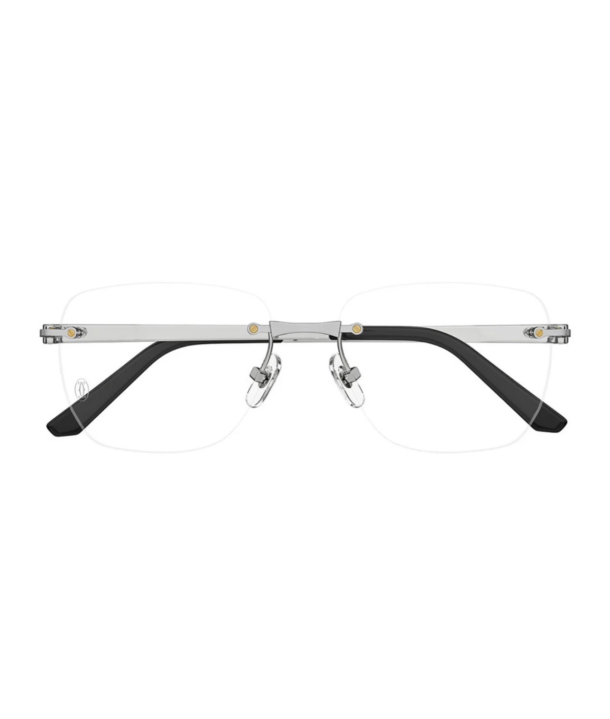 Cartier Première CT0512O rimless square eyeglasses in Silver, front view