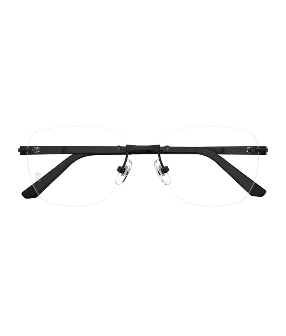 Cartier Première CT0512O rimless square eyeglasses in Black, front view
