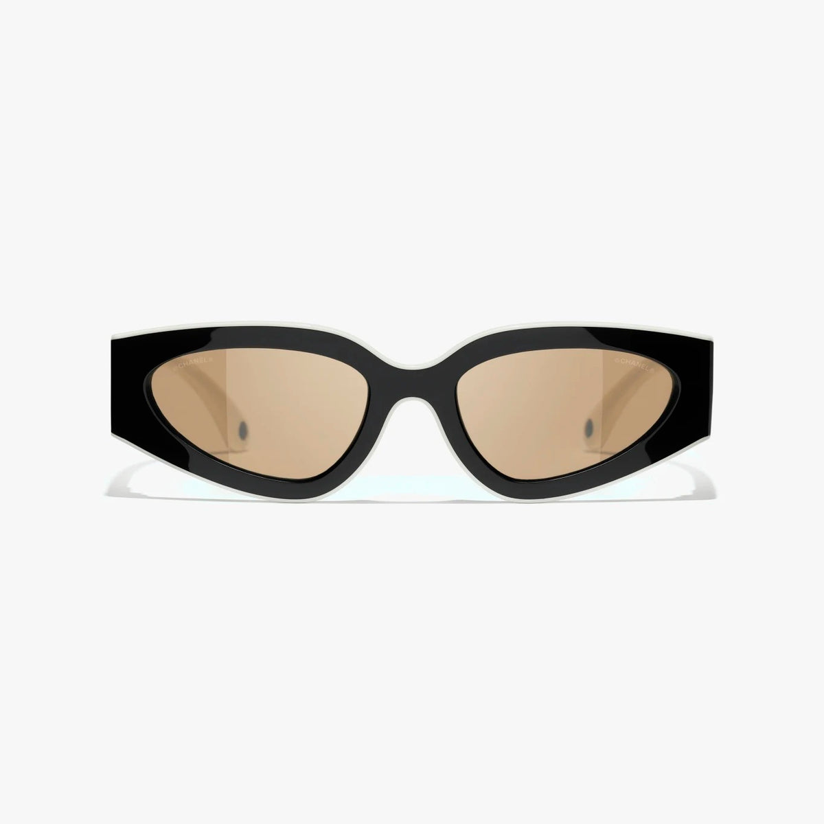Chanel Cat Eye Sunglasses Black / White / Beige Unique